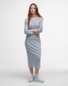 Blake Striped Midi Dress Cloud Stripe