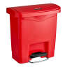 Rubbermaid Commercial, Streamline, Step-On, 4 gal, Resin, Red, Rectangle, Receptacle