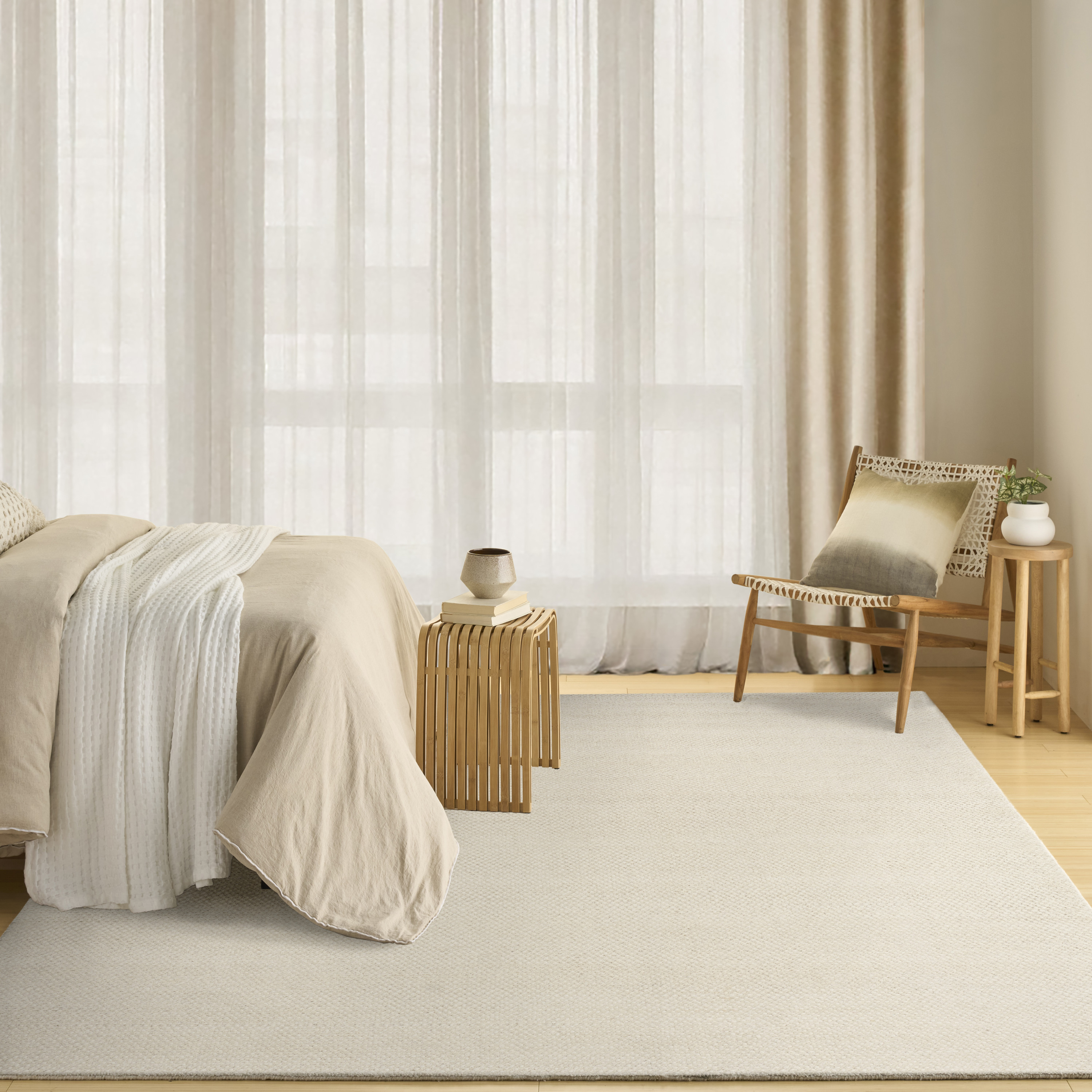 DKNY Pure Rows 8'6" x 11'6" Ivory Farmhouse Indoor Rug