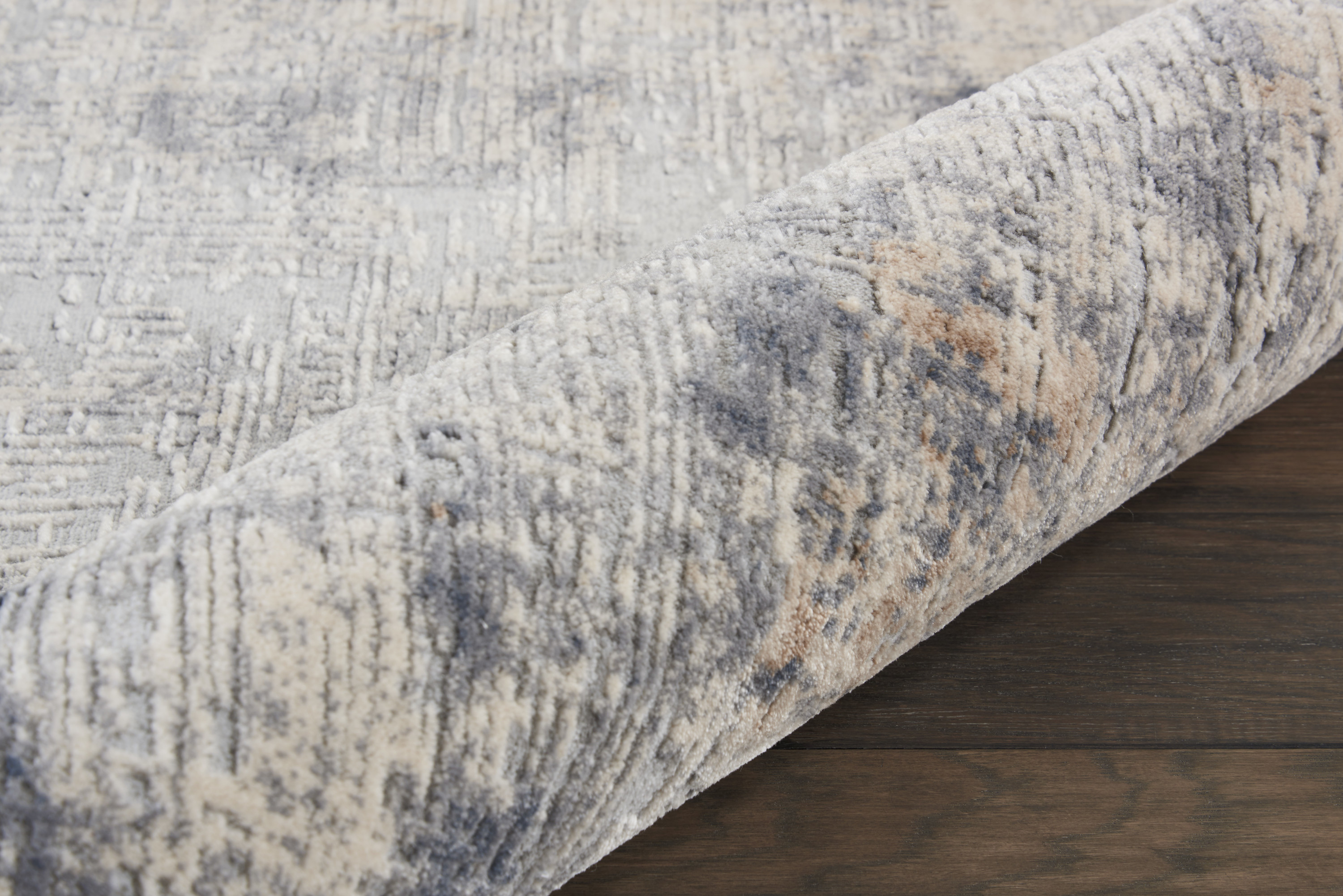 Nourison Rustic Textures 5'3" x 7'3" Grey Beige Modern Indoor Rug