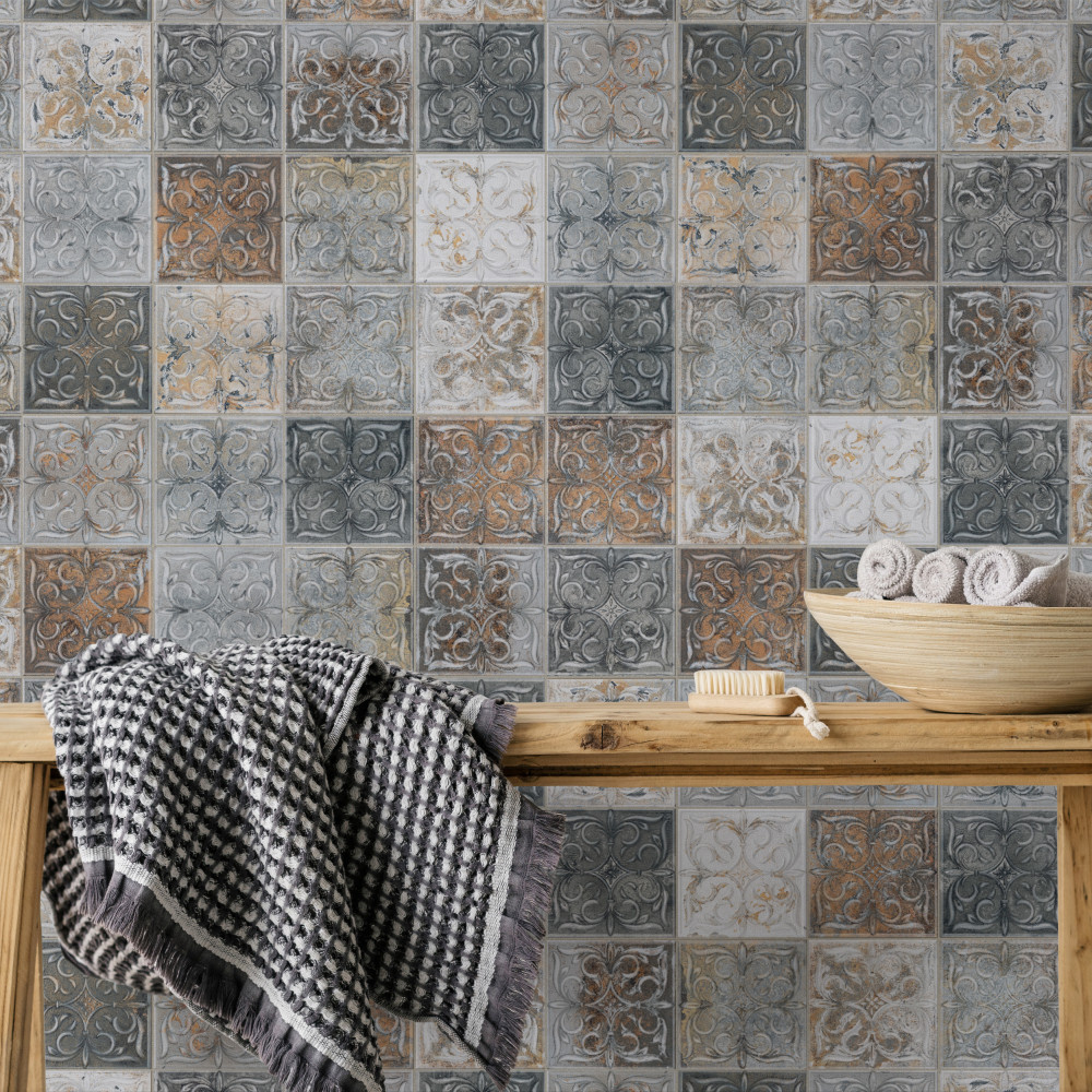 Antigua Lis Mix 13 in. x 13 in. Porcelain Wall Tile