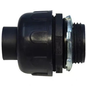 Liquid Tight Connector, Nylon, Straight, Black, 3/4 in.