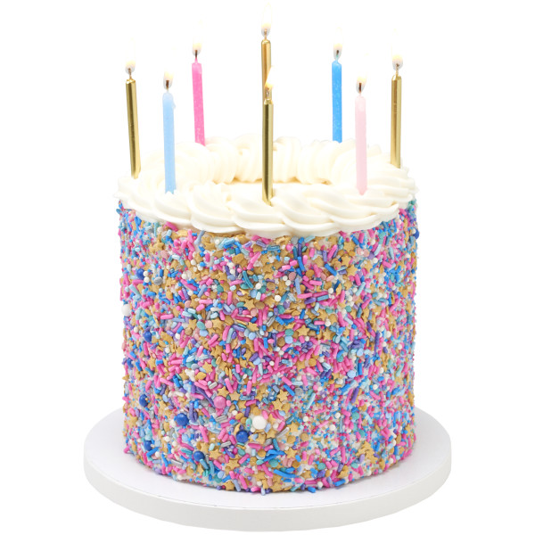 Pink Glitter & Gold Smooth & Spiral Candles