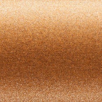 Fine copper-gold glitter surface occupying the frame; sparkling texture reflecting light; close-up view with a subtle horizontal gradient suggesting a metallic or fabric swatch under soft, even lighting.