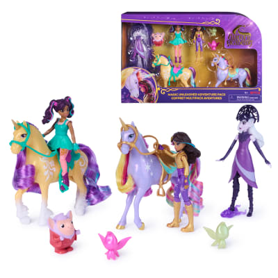 Unicorn Academy, Magic Unleashed Adventure Pack with Sophia, Ava, Ravenzella, Wildstar, Leaf & more, Dolls & Unicorn Toys for Girls Ages 4 and up