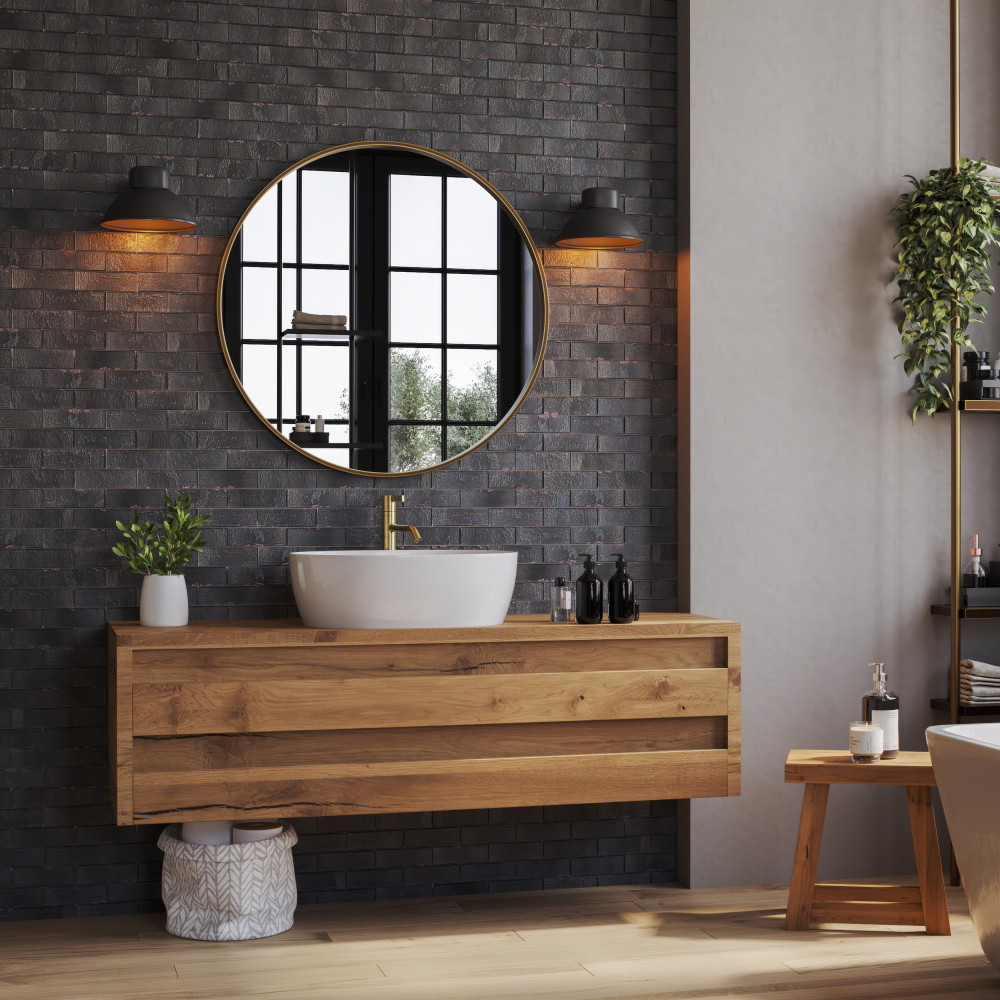 Sequoia Nero 2-1/2 in. x 9-7/8 in. Ceramic Wall Tile