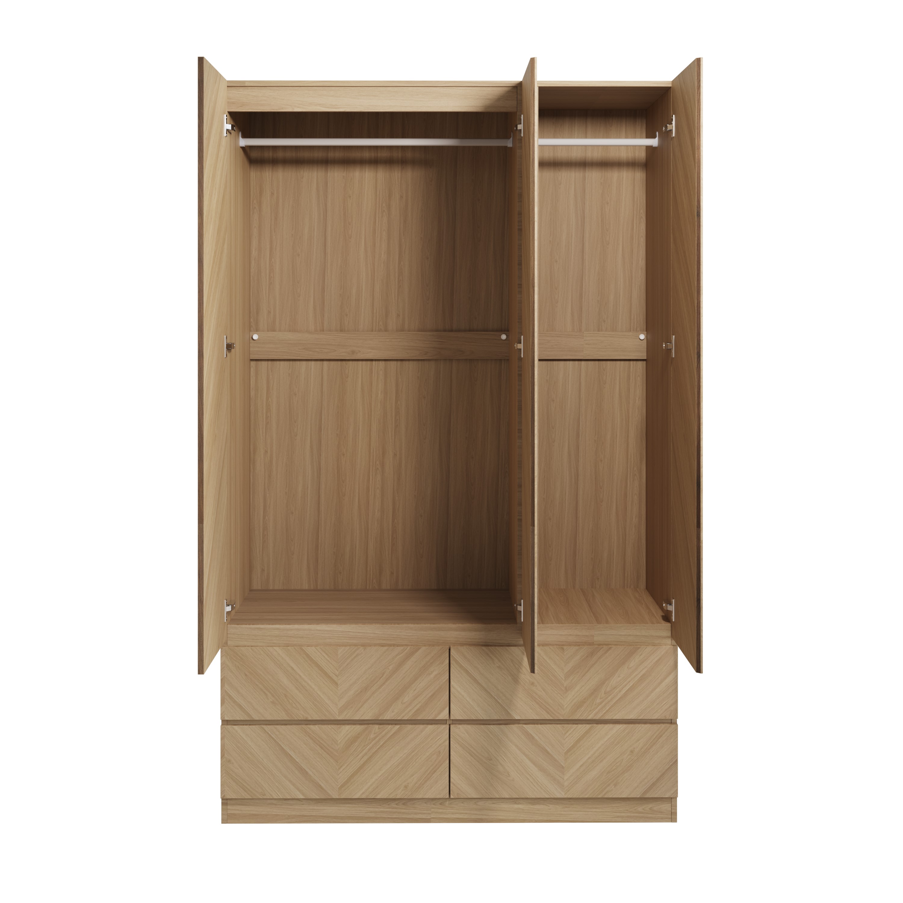 Catania 3 Door 4 Drawer Wardrobe Euro Oak - Picture 3 of 7