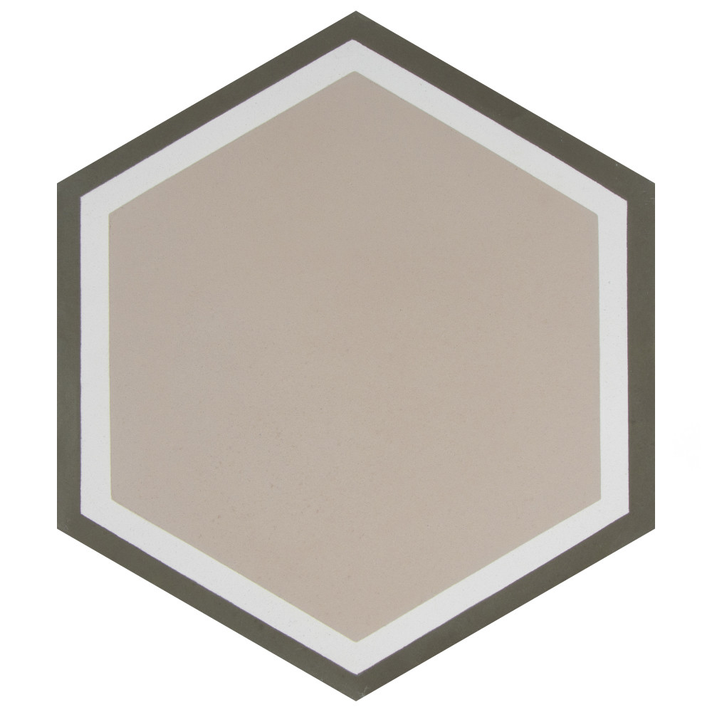 Cemento Hex Holland Channel 7-7/8 in. x 9 in. Cement Floor and Wall Tile