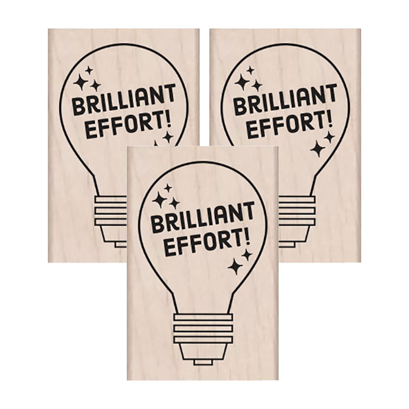 Brilliant Effort Wood Stamp, Pack of 3
