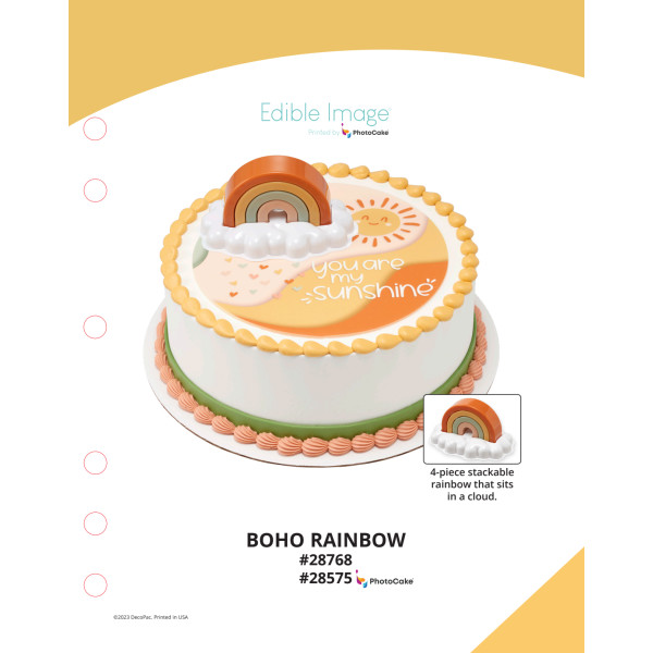 Boho Rainbow The Magic of Cakes® PhotoCake® Enhanced Round Background Page