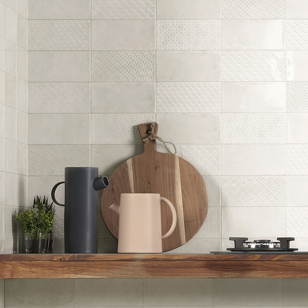 Camden Decor Antique Bianco 4 in. x 8 in. Ceramic Wall Tile