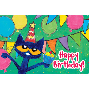 Postales de feliz cumpleaños de Pete el gato, paquete de 30