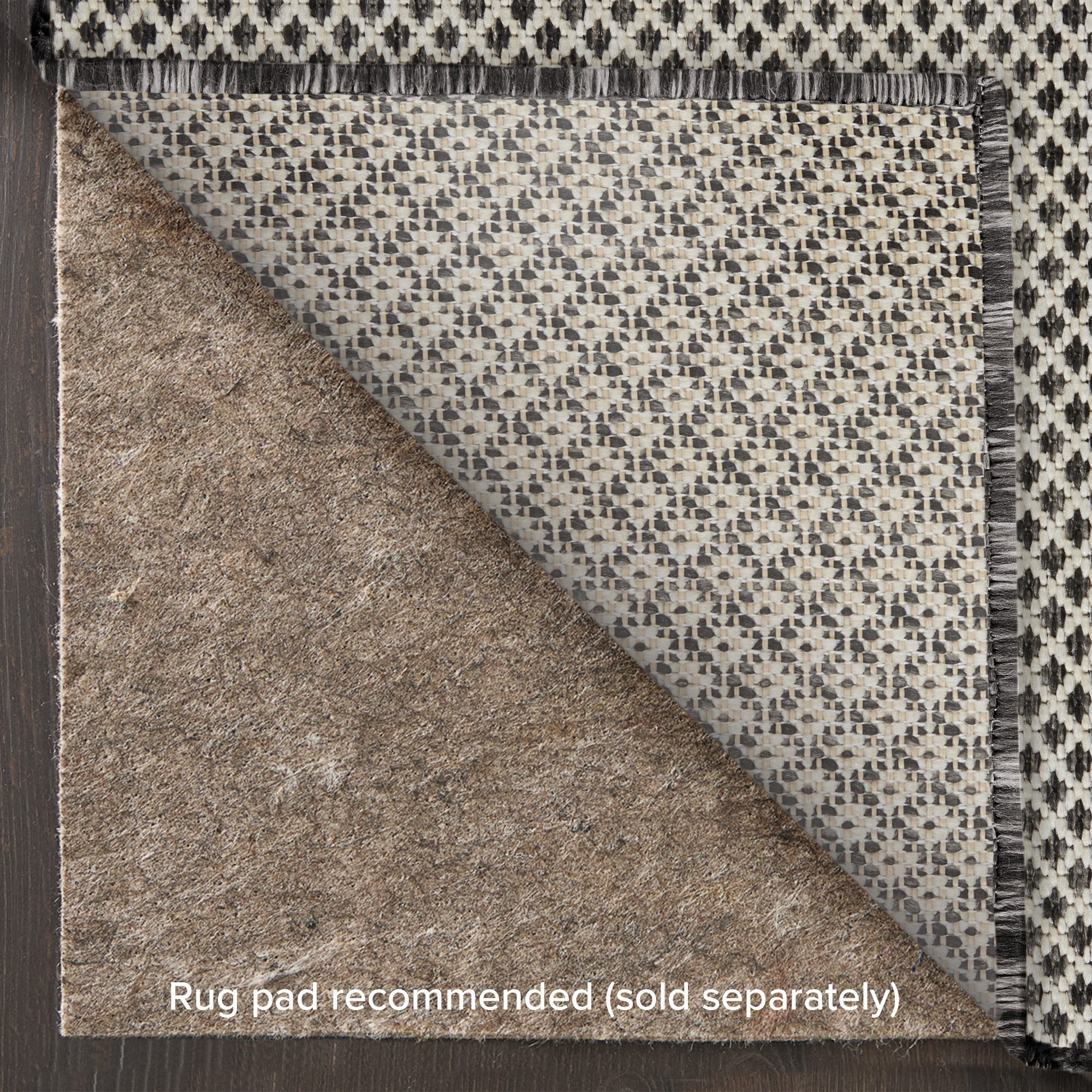 Nourison Courtyard 2'2" x 10' Ivory Charcoal Modern Rug