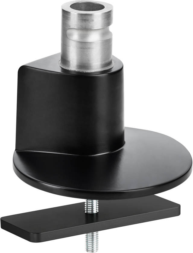 The Novus 3-in-1 mount with grommet attachment for the black CLU Plus monitor arm.