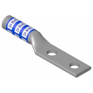 Color-Keyed®, Compression Lug, Copper, 2-Hole, 250 kcmil, 3/8 in. Stud, 1 in. Stud Hole Spacing, 3.9 in. L, Yellow