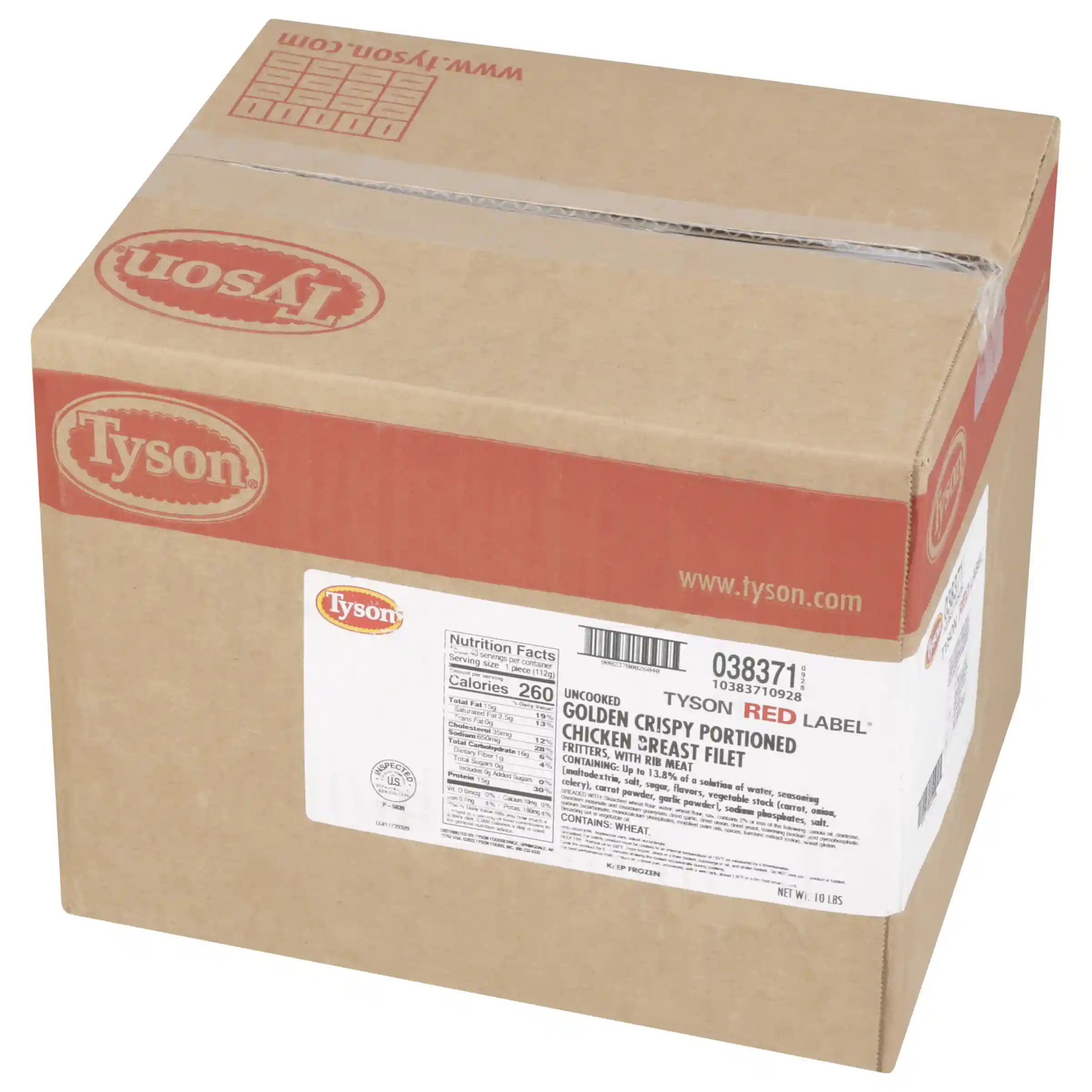 Tyson Red Label® Uncooked Golden Crispy Select Cut Chicken Breast Filet Fritters, 4 oz._image_5