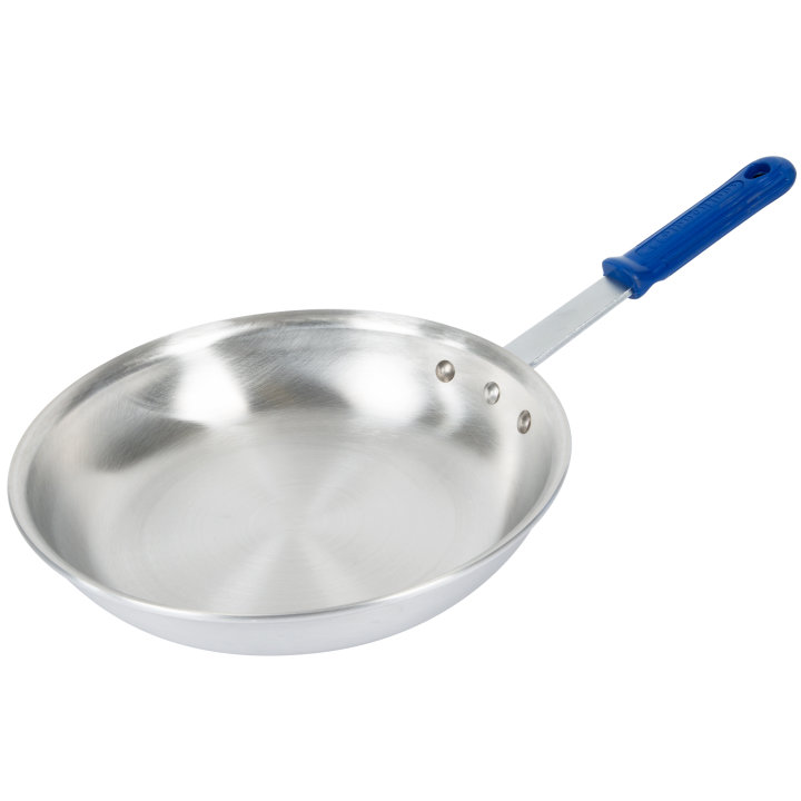 10-inch Wear-Ever® aluminum fry pan with natural finish and Cool Handle® rubber grip sleeve