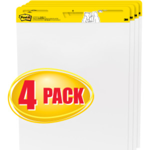 Easel Pad, 25" x 30", Self Stick Sheets, 30 Sheets/Pad, Pack of 4