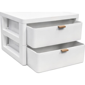 2-Drawer Desktop Organizer with Gold Handles