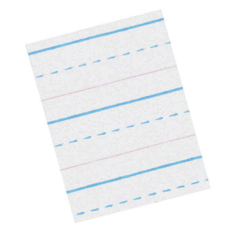 Sulphite Handwriting Paper, Dotted Midline, Grade 2, 1/2" x 1/4" x 1/4" Ruled Long, 10-1/2" x 8", 500 Sheets