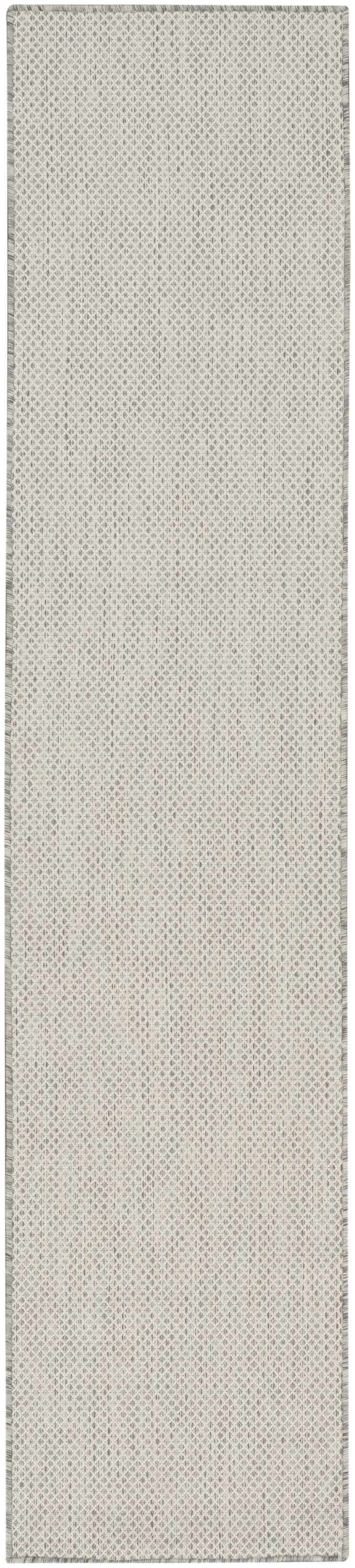 Nourison Courtyard 2'2" x 10' Ivory Silver Modern Rug