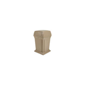 Rubbermaid Commercial, 45gal, Resin, Beige, Square, Receptacle