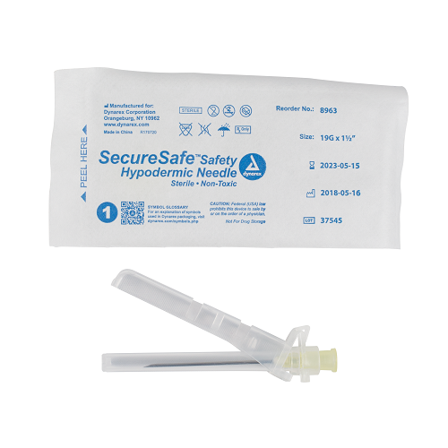 SecureSafe™ Safety Hypodermic Needle 19G, 1 1/2