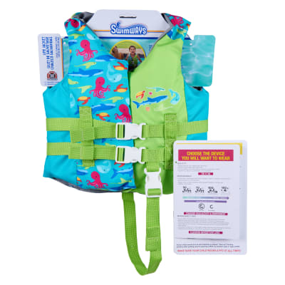 SwimWays Life Jacket, US Coast Guard Approved Life Vest, Gender Neutral Kids Swim Vest and Swimming Aid, Life Jackets for Kids 33-55 lbs