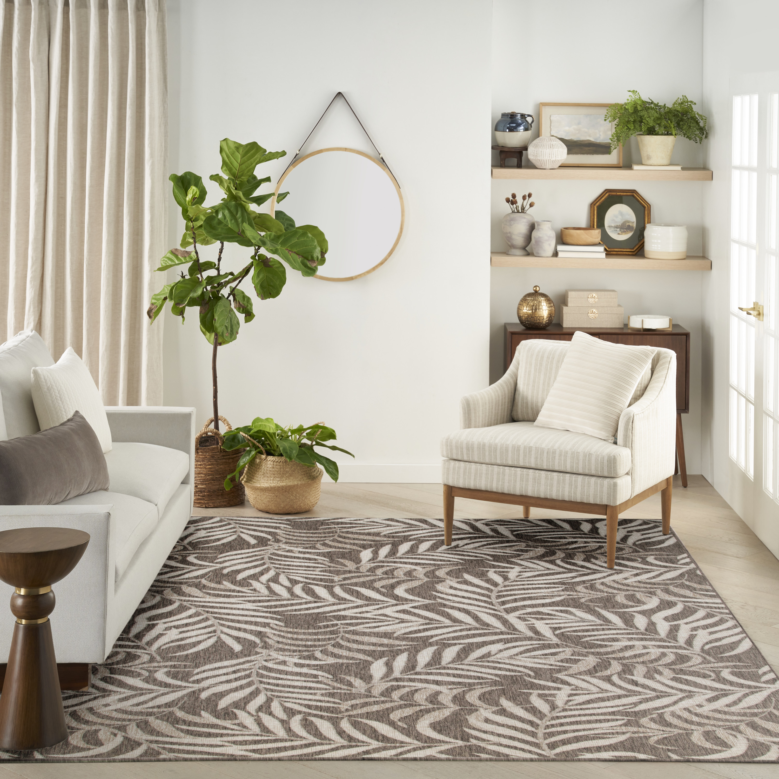 Nourison Garden Oasis 8' x 10' Mocha Tropical Rug