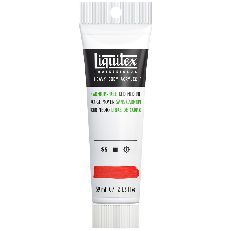 Professional Heavy Body Acrylic Paint, 59 mL Tube, Cadmium Free Red Medium