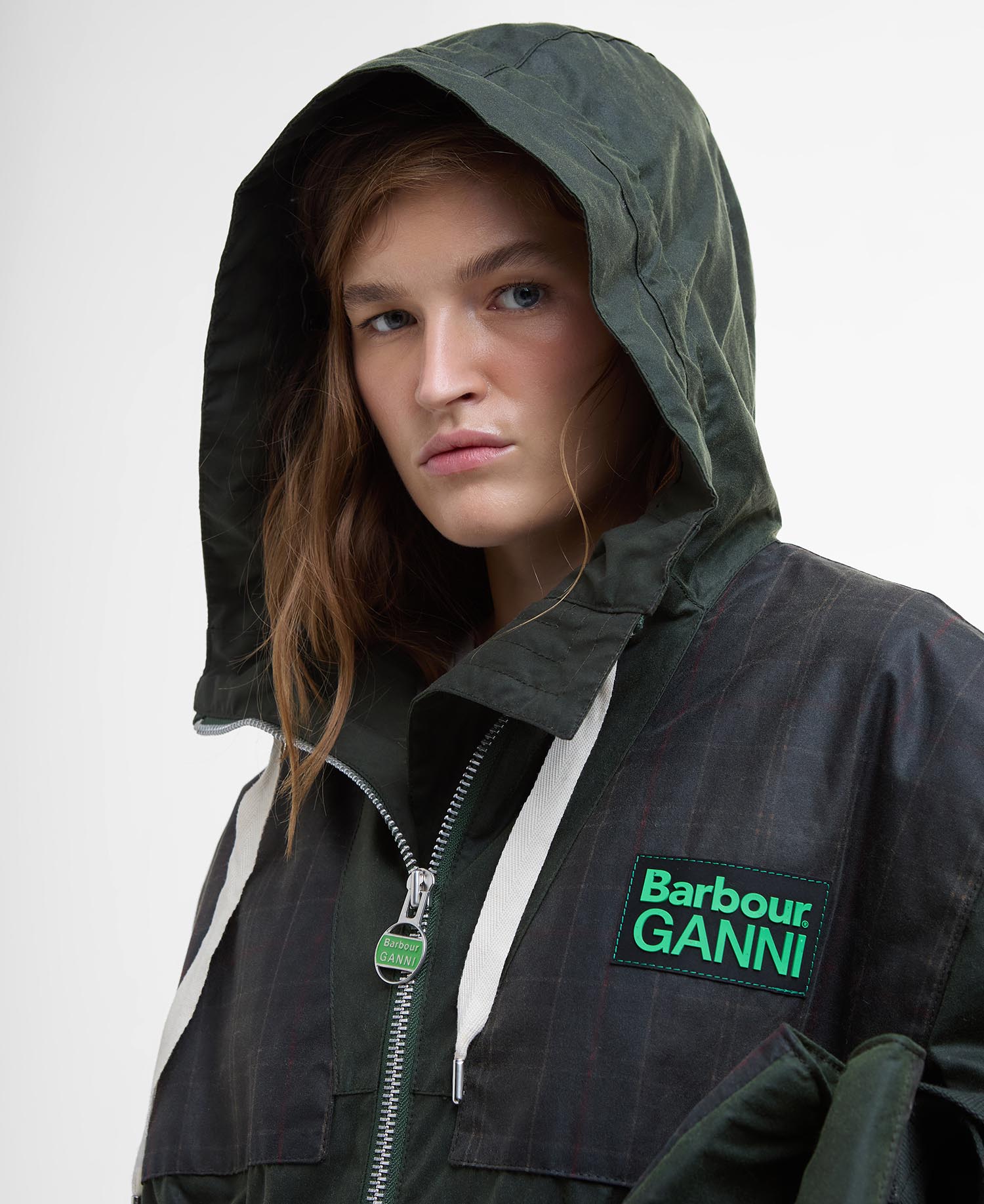 Barbour x GANNI Waxed Parka Jacket image number 5
