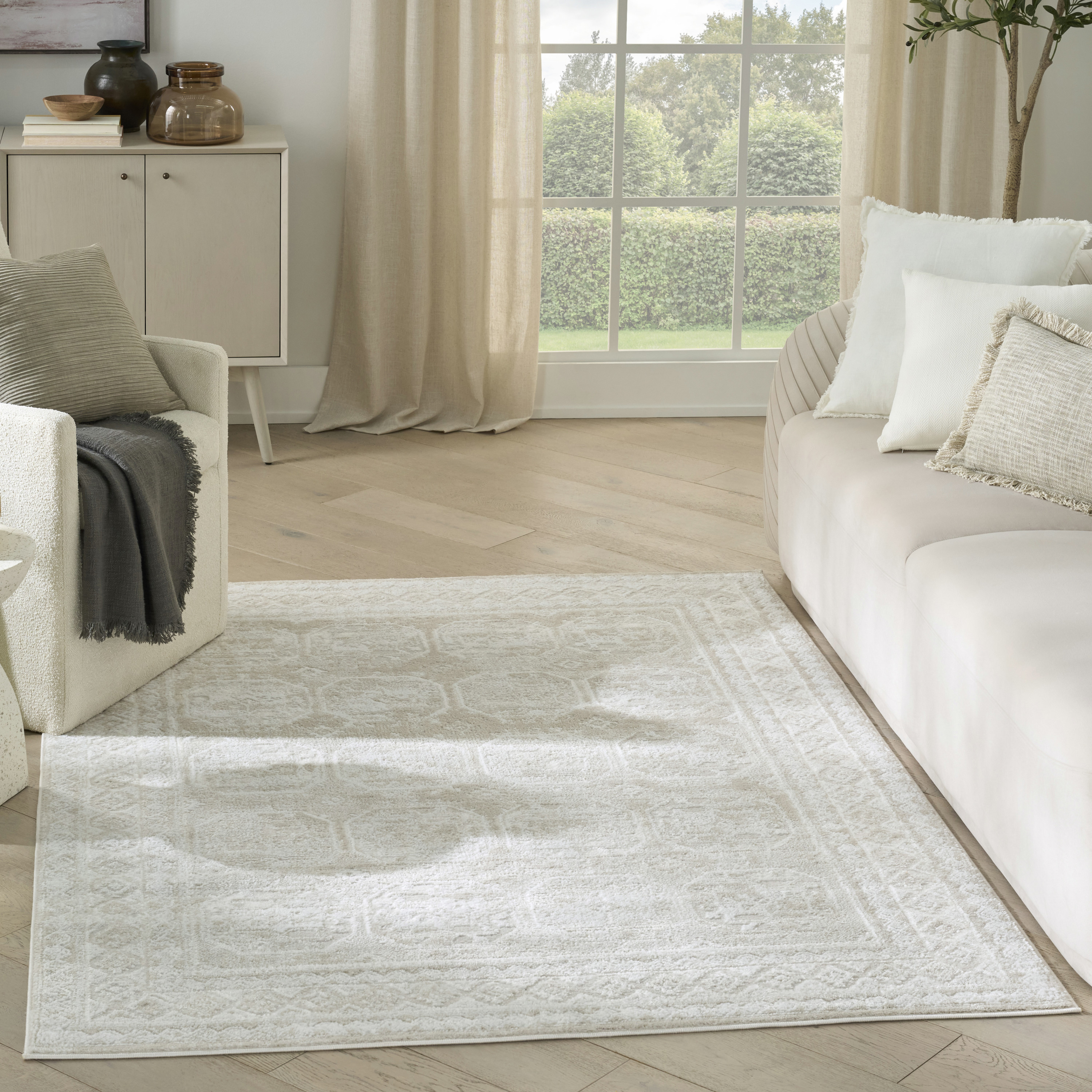 Nourison Dekor 5'3" x 7' Ivory Beige Vintage Indoor Rug