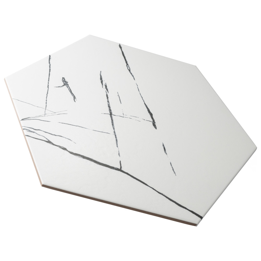 Visium Hex White 17-1/8 in. x 19-3/4 in. Porcelain Floor and Wall Tile