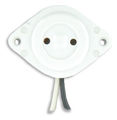 Standard Fluorescent Lampholder Medium Base Bi-Pin Screw Mount 9 in. 18-AWM TEW Wire Leads White