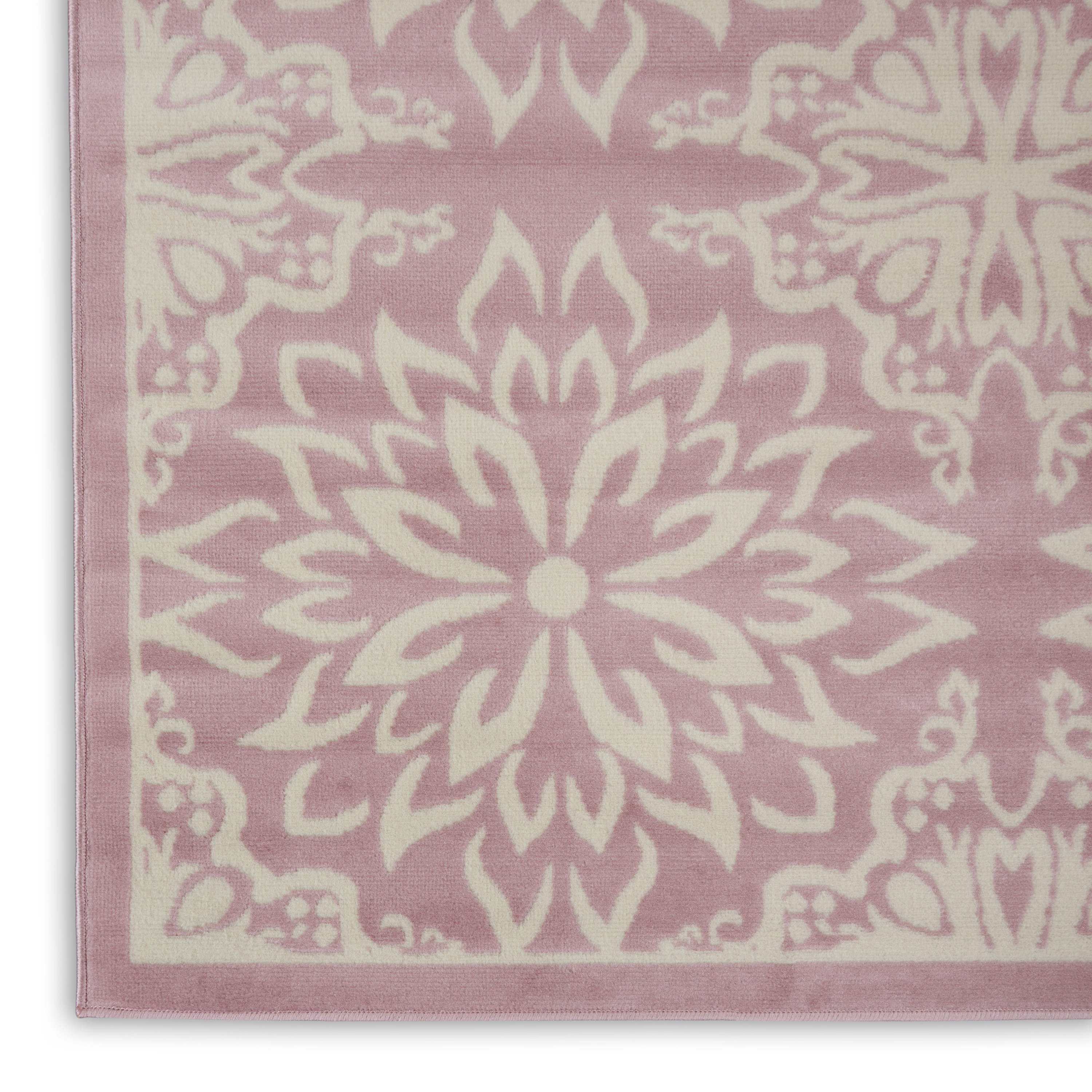 Nourison Jubilant 7'10" x 9'10" Ivory Pink Farmhouse Indoor Rug