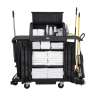 Rubbermaid Commercial, Full Size Housekeeping Cart with Locking Hood and Doors, Black