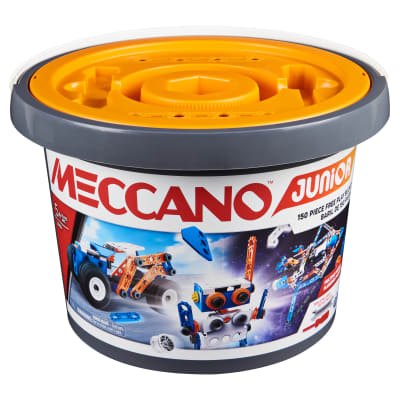 Meccano Junior, 150 pcs Bucket STEAM Model Building Kit for Open-Ended Play
