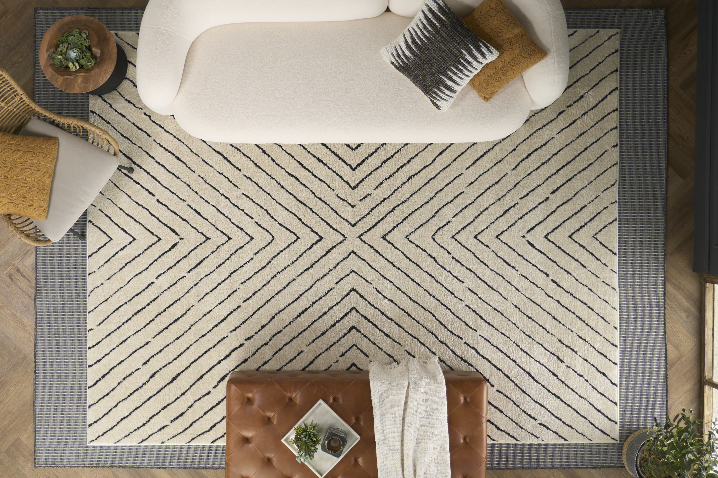 Nourison Positano 7' x 10' Charcoal Modern Rug