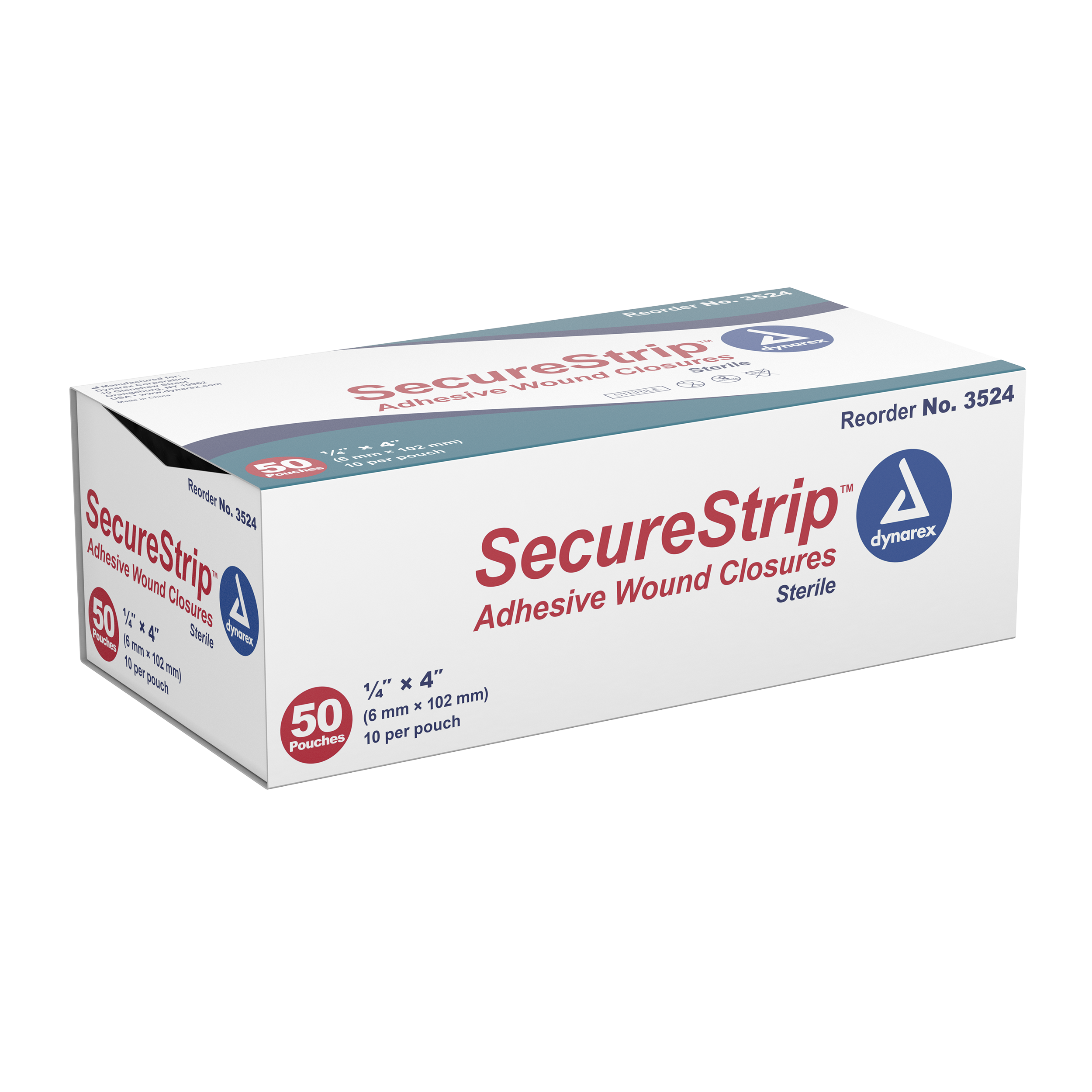 SecureStrip Adhesive Wound Closures - 1/4in x 4in Sterile