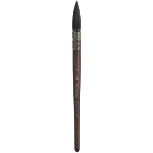 Neptune Quill Brush, Synthetic Bristles, Short Handle Watercolor Paintbrush, Dark Wood, Size 4, 1 Count