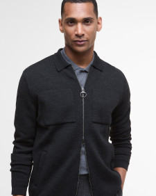 Croscombe Zip-Up Cardigan Charcoal Marl