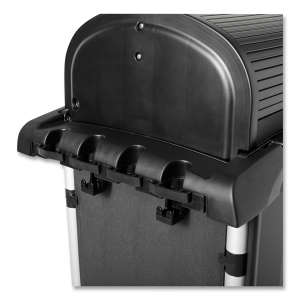 Rubbermaid Commercial, Executive Series, Executive Janitorial Cleaning Cart with Doors and Hood High Security, Black