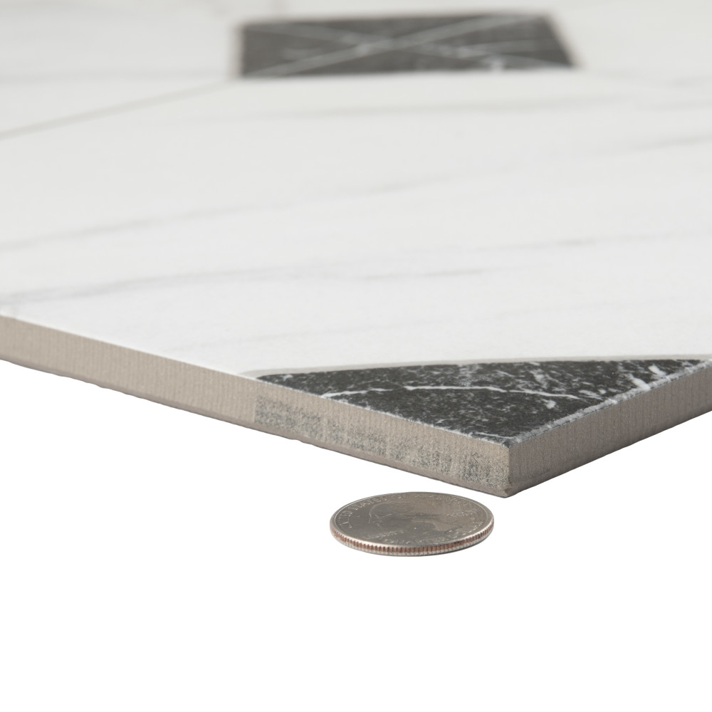 Merzoni Yard Marquina 13 in. x 13 in. Porcelain Floor and Wall Tile