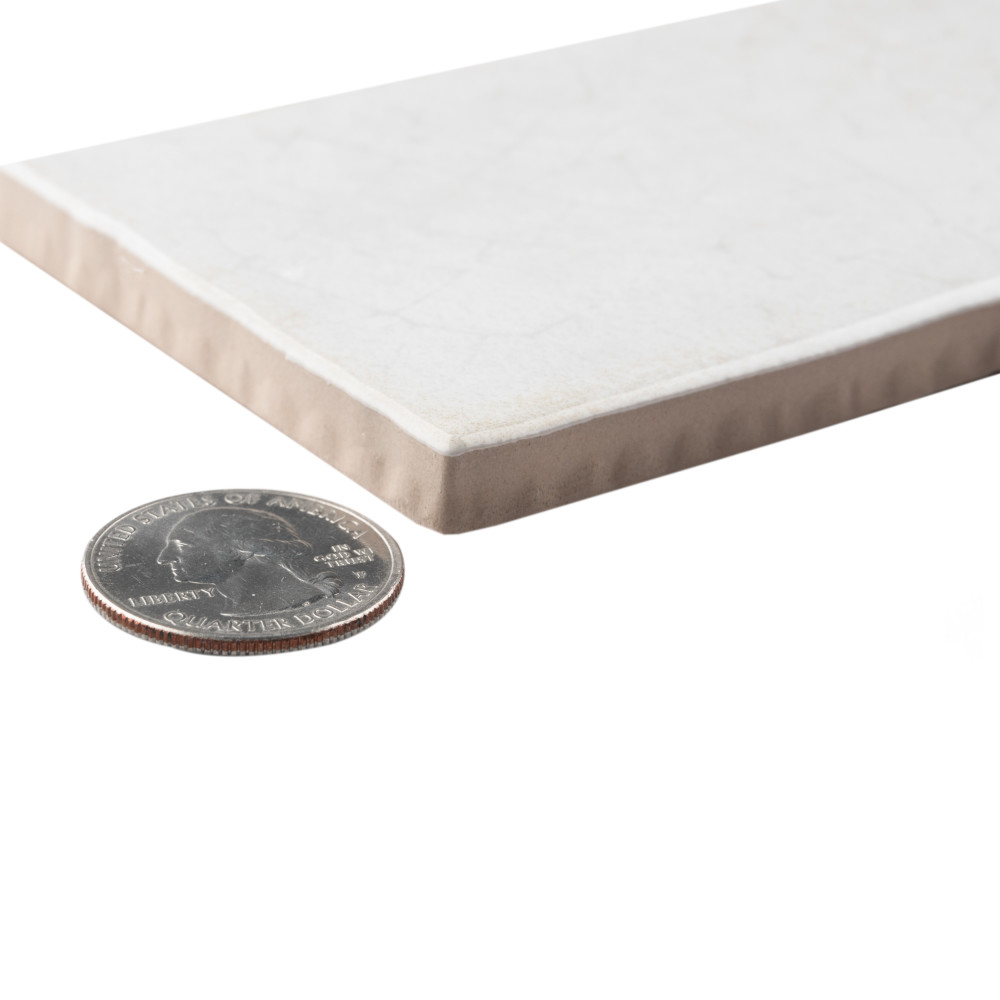 Crackle White 2-7/8 in. x 11-7/8 in. Ceramic Wall Tile