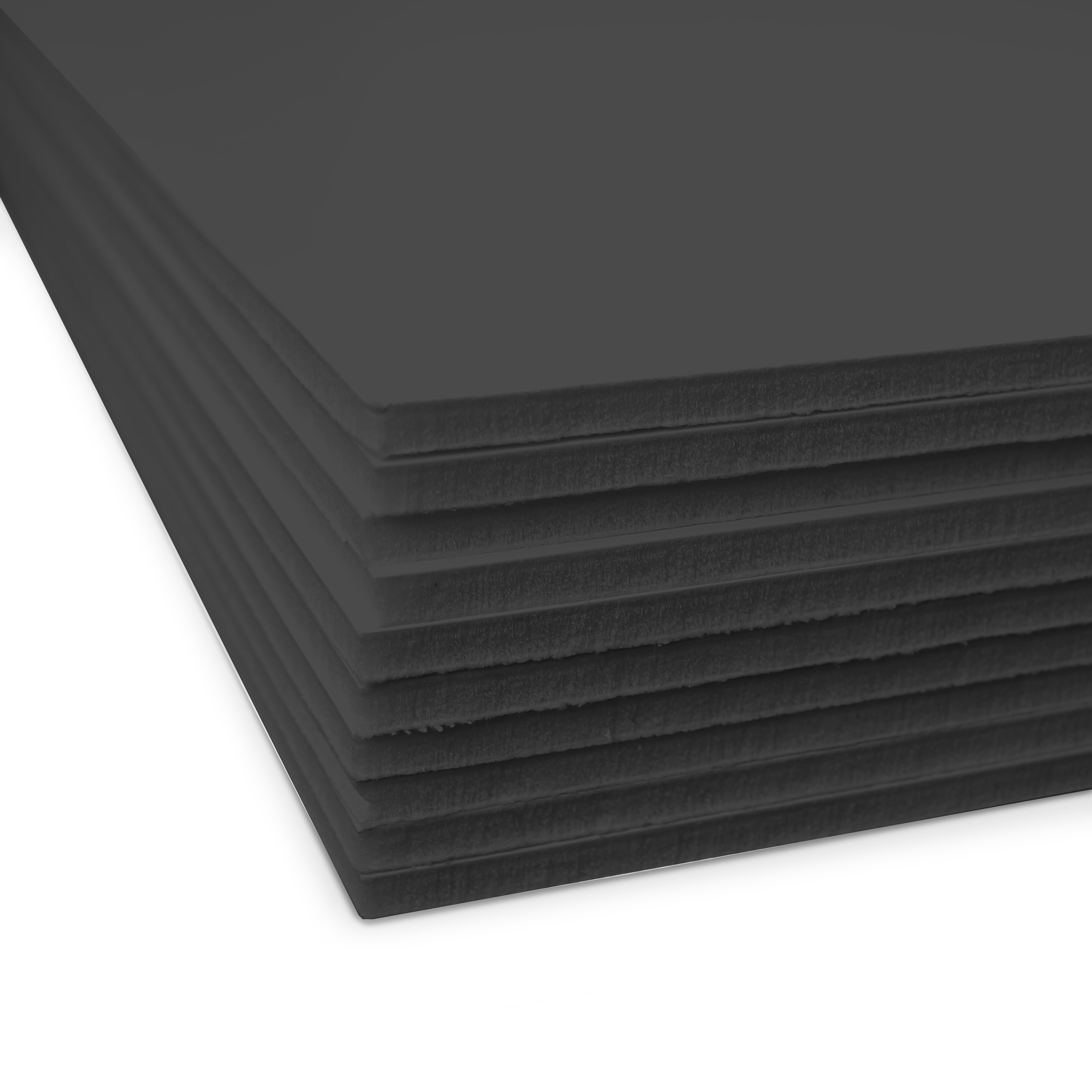 8" x 10" Double-Sided Total Black Foam Board, 3/16" Thick – Pack of 10