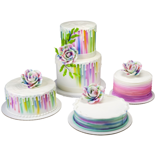 Painted Colors Printed Rose Assortment Gum Paste Flowers