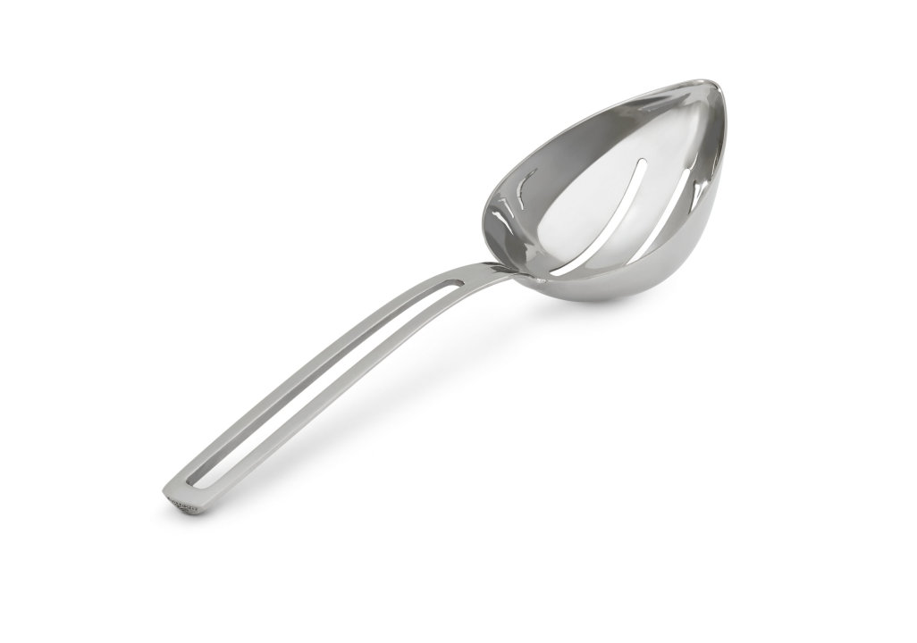 1-cup Miramar® contemporary stainless steel slotted oval serving spoon