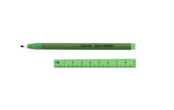 Skin Marker with Labels Devon™ Gentian Violet Ink Sterile Full Size Dual Tip, Regular / Fine