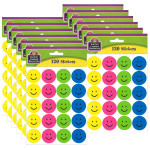 Teacher Created Resources&reg; Happy Faces Stickers, 120 Per Pack, 12 Packs TCR1274-12
