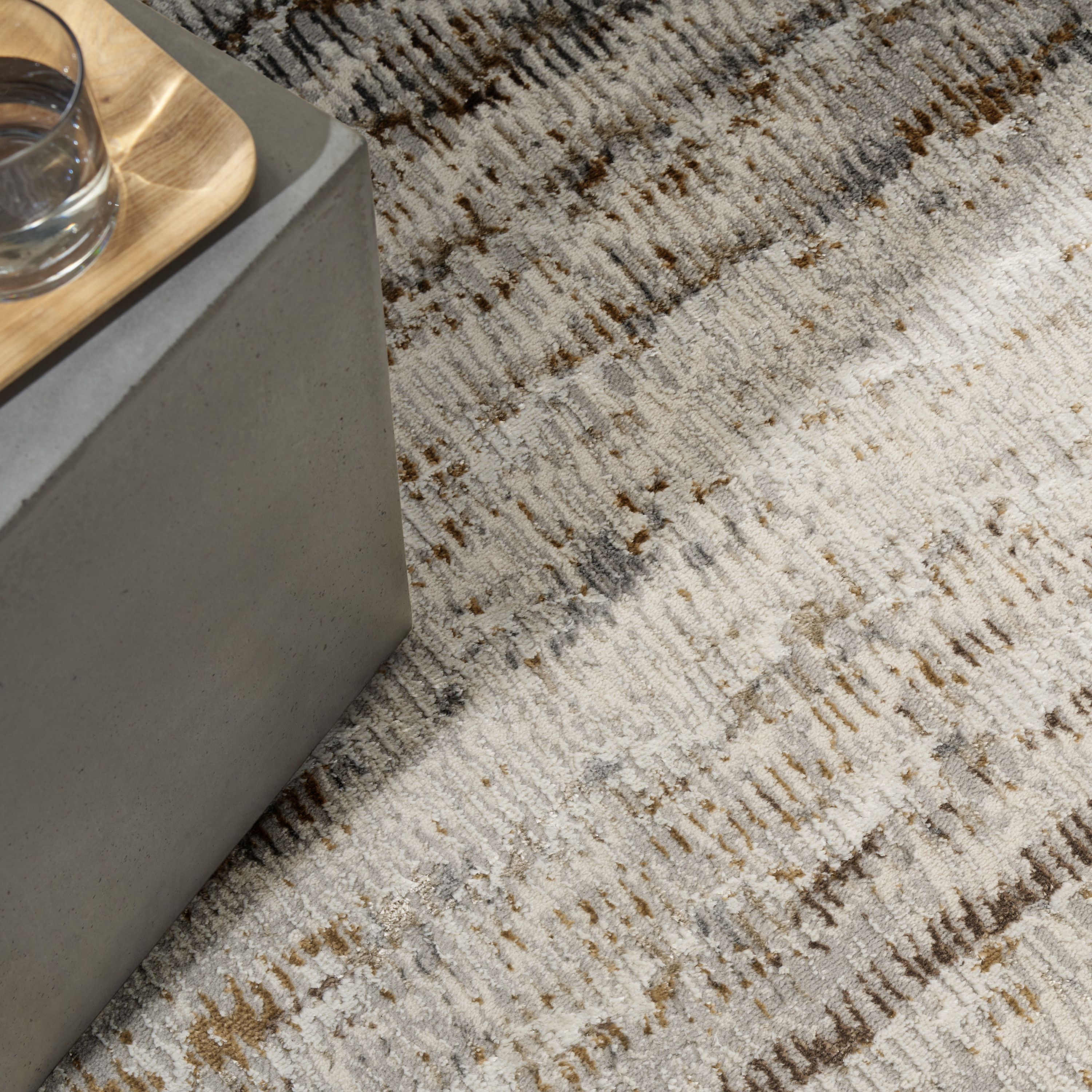 Calvin Klein CK073 Compass 7'10" x 9'10" Ivory Rust Modern Indoor Rug
